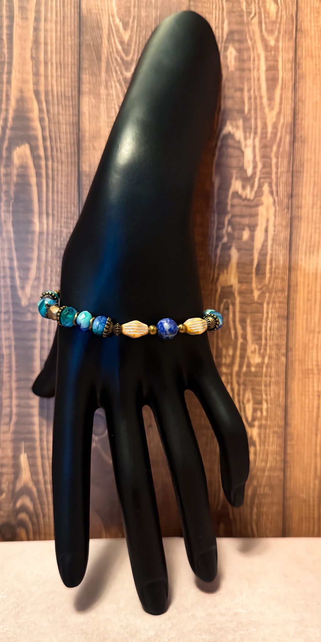 Azurite Malachite Czech Crystal Bracelet – Limited Edition