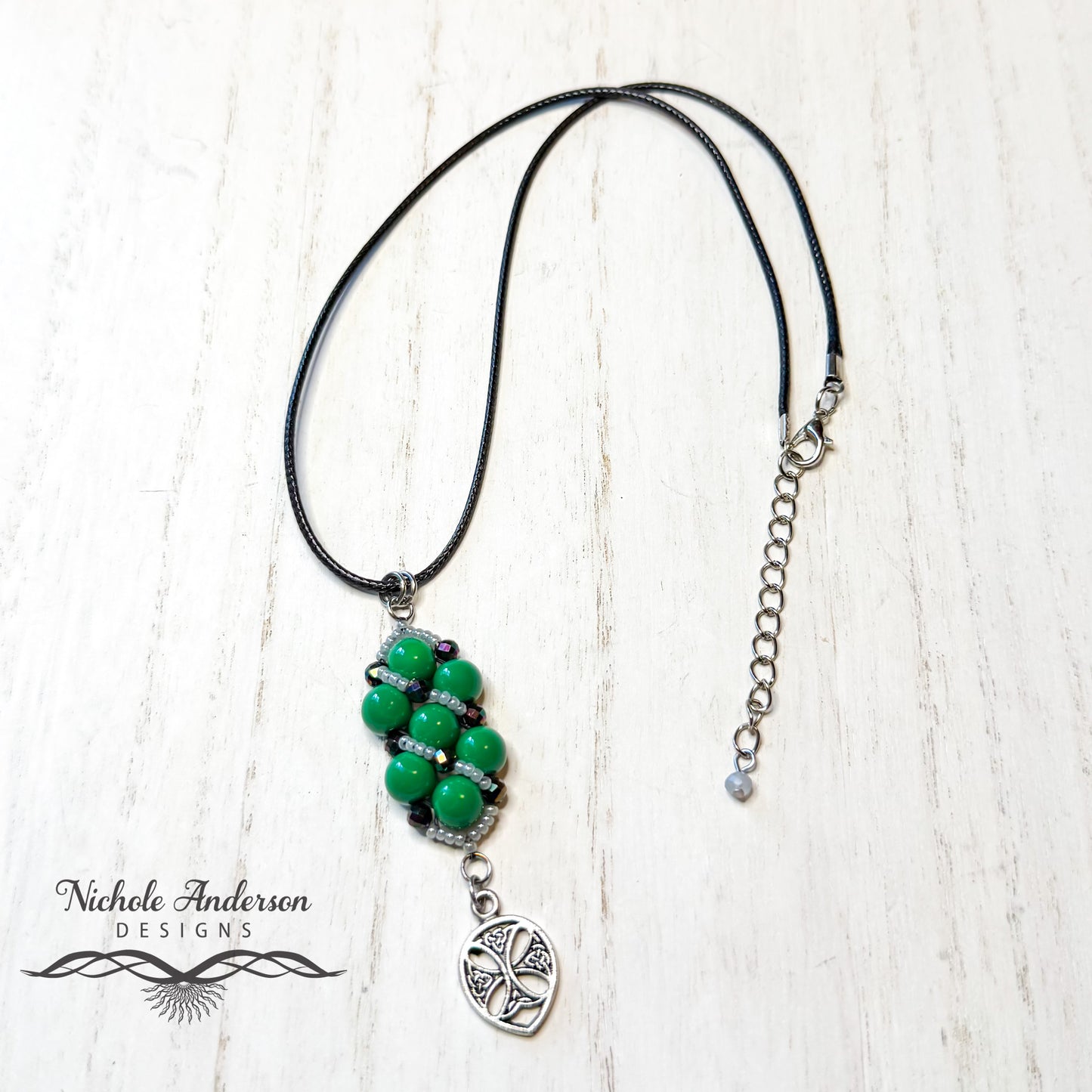 Celtic Right Weave Pendant Necklace, 17 inches in length, 2 in extension chain, Focal is 3 inches long