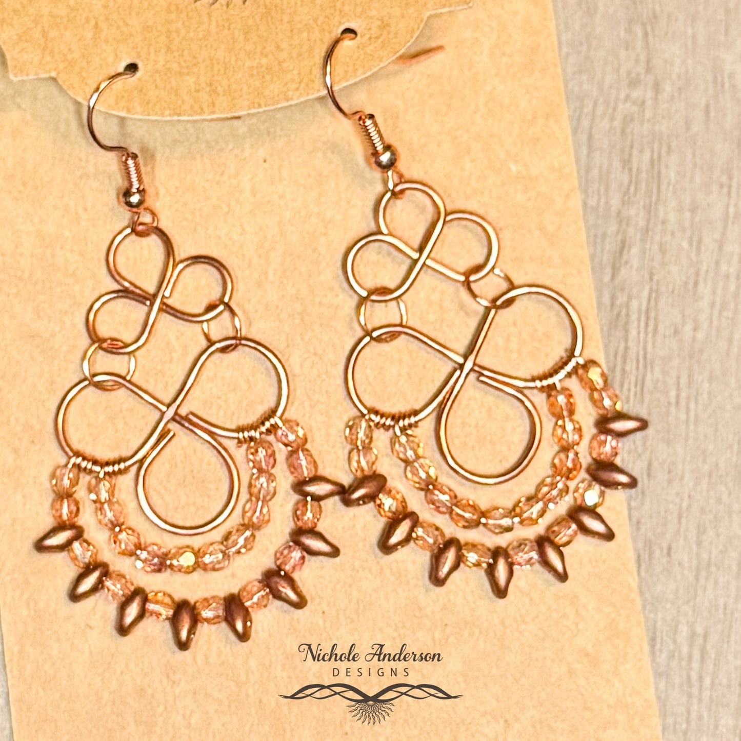 Copper Matte Chandelier Earrings