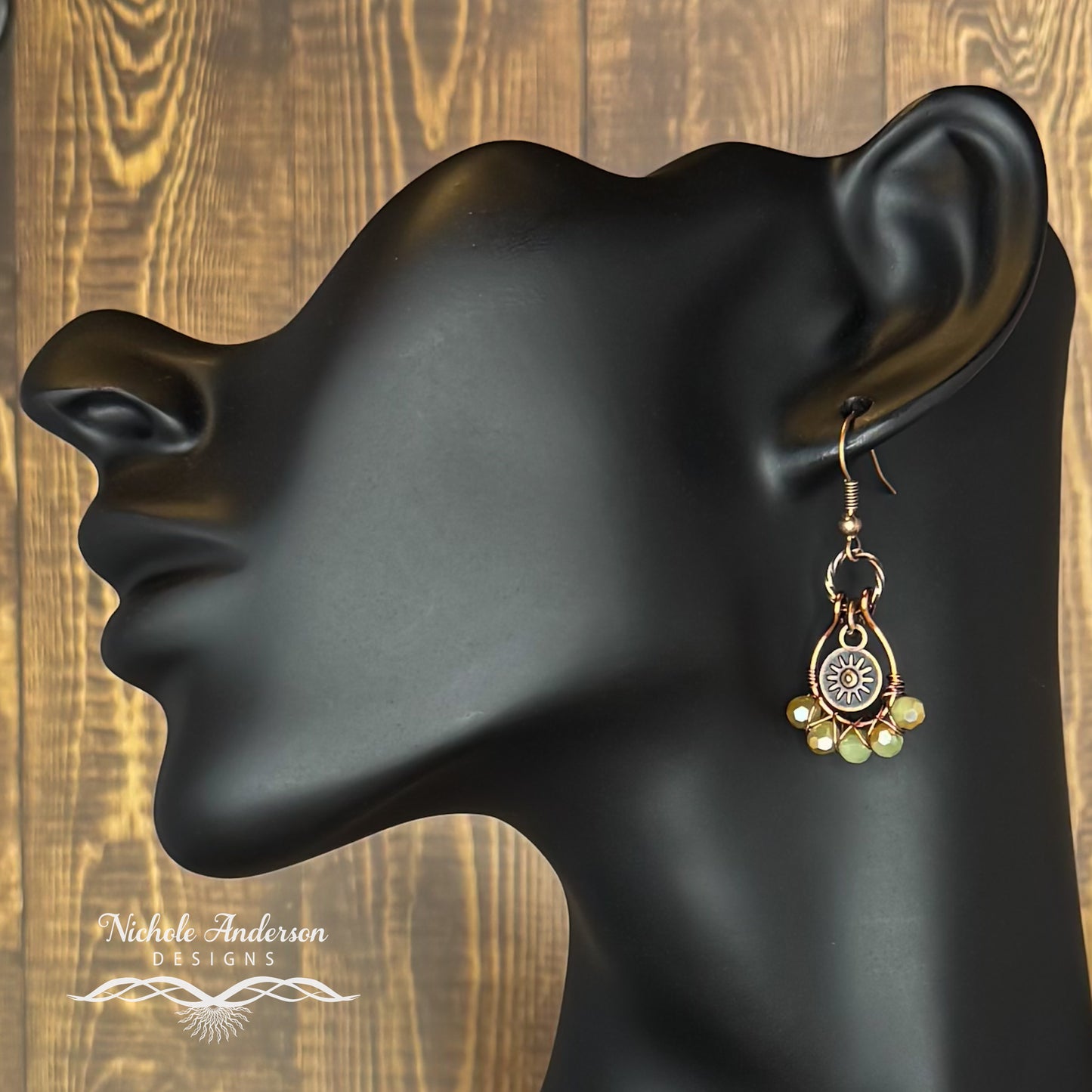 Copper Sun Drop Earrings