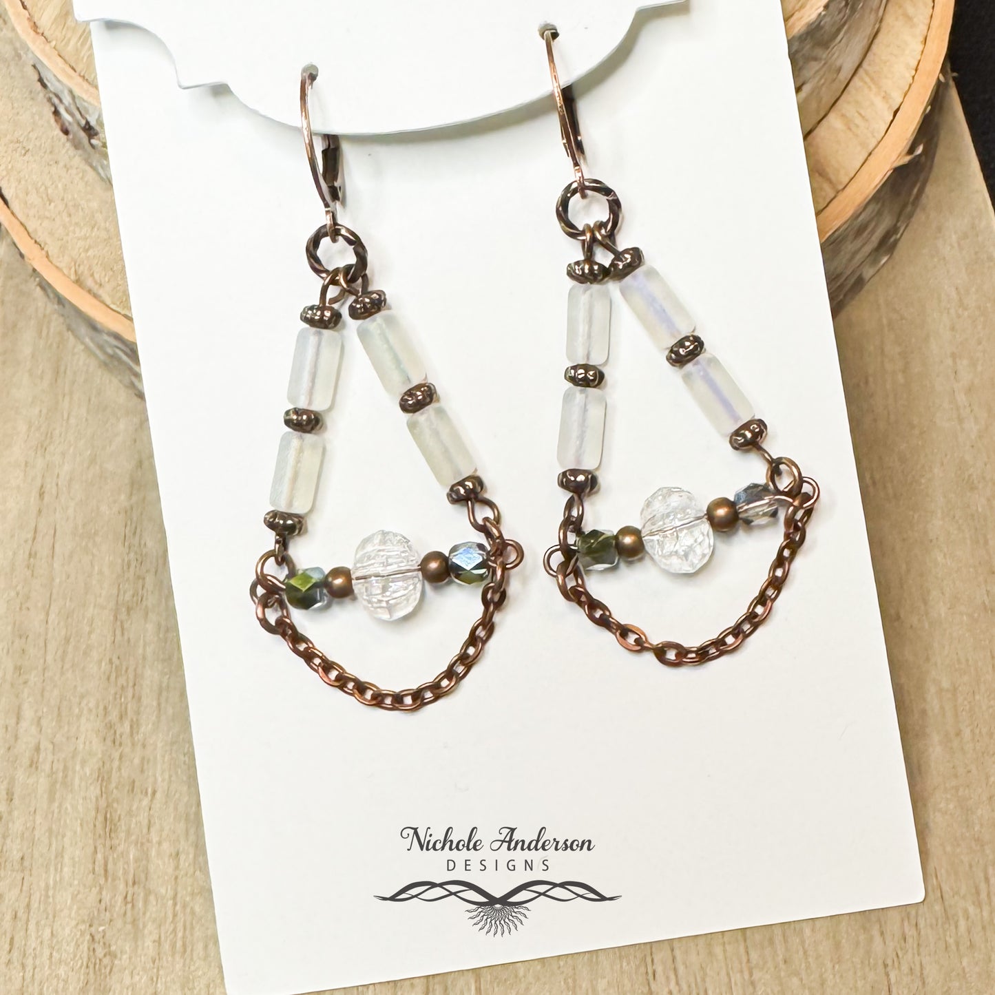 Crystal Vitrail Copper Earrings