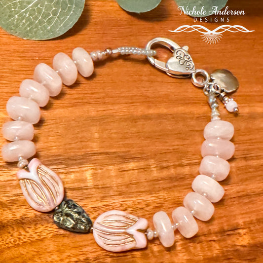 Rose Quartz Tulip Bracelet