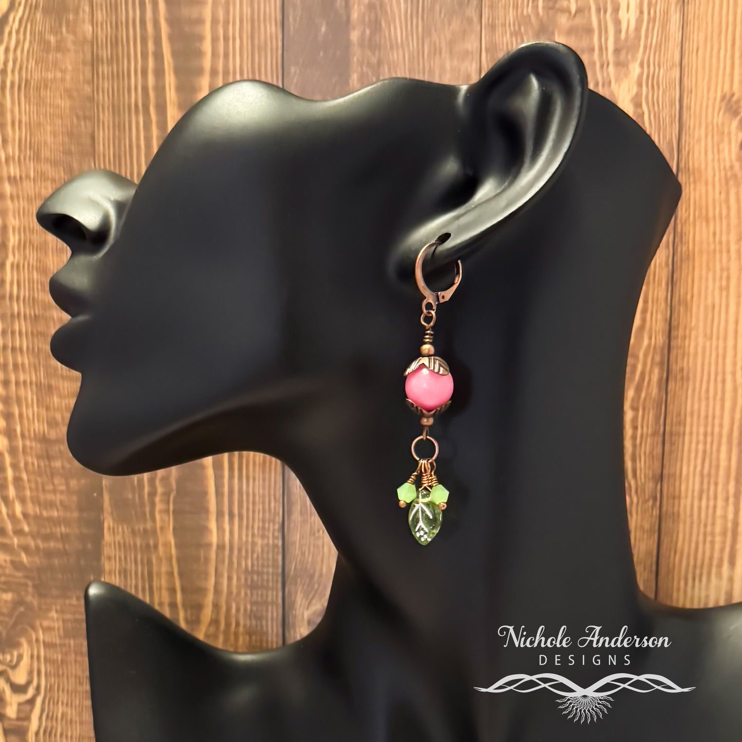 Pink Quartz Spring Earrings