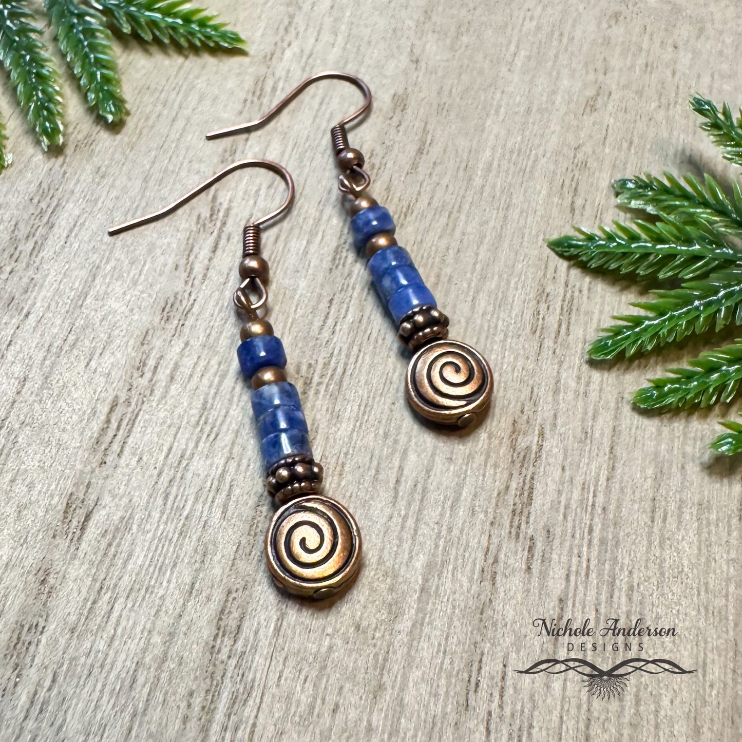 Sodalite Heishi Earrings