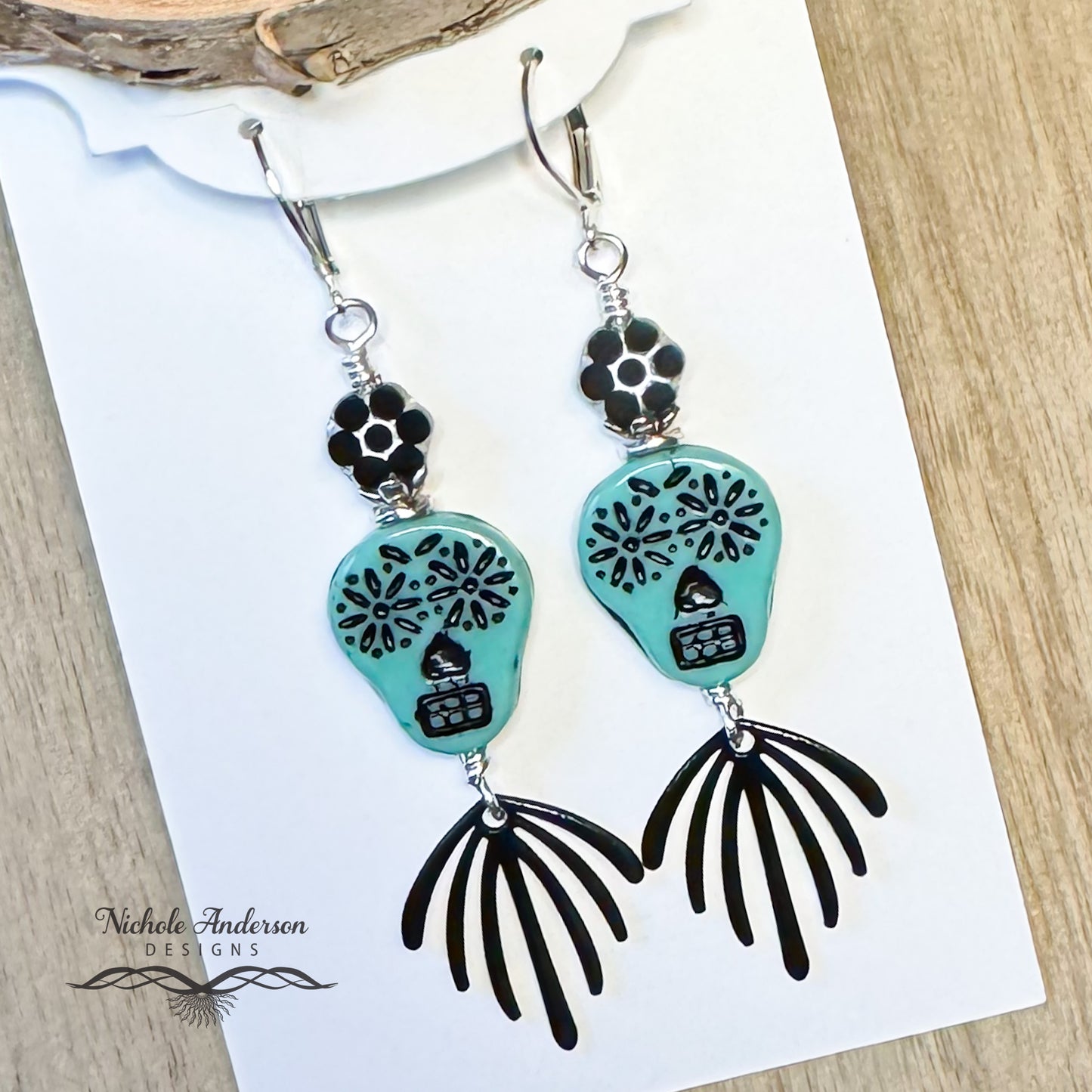 Sugar Skull Turquoise Earrings