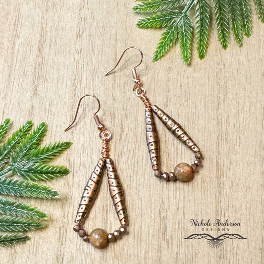 Autumn Jasper Copper Earrings