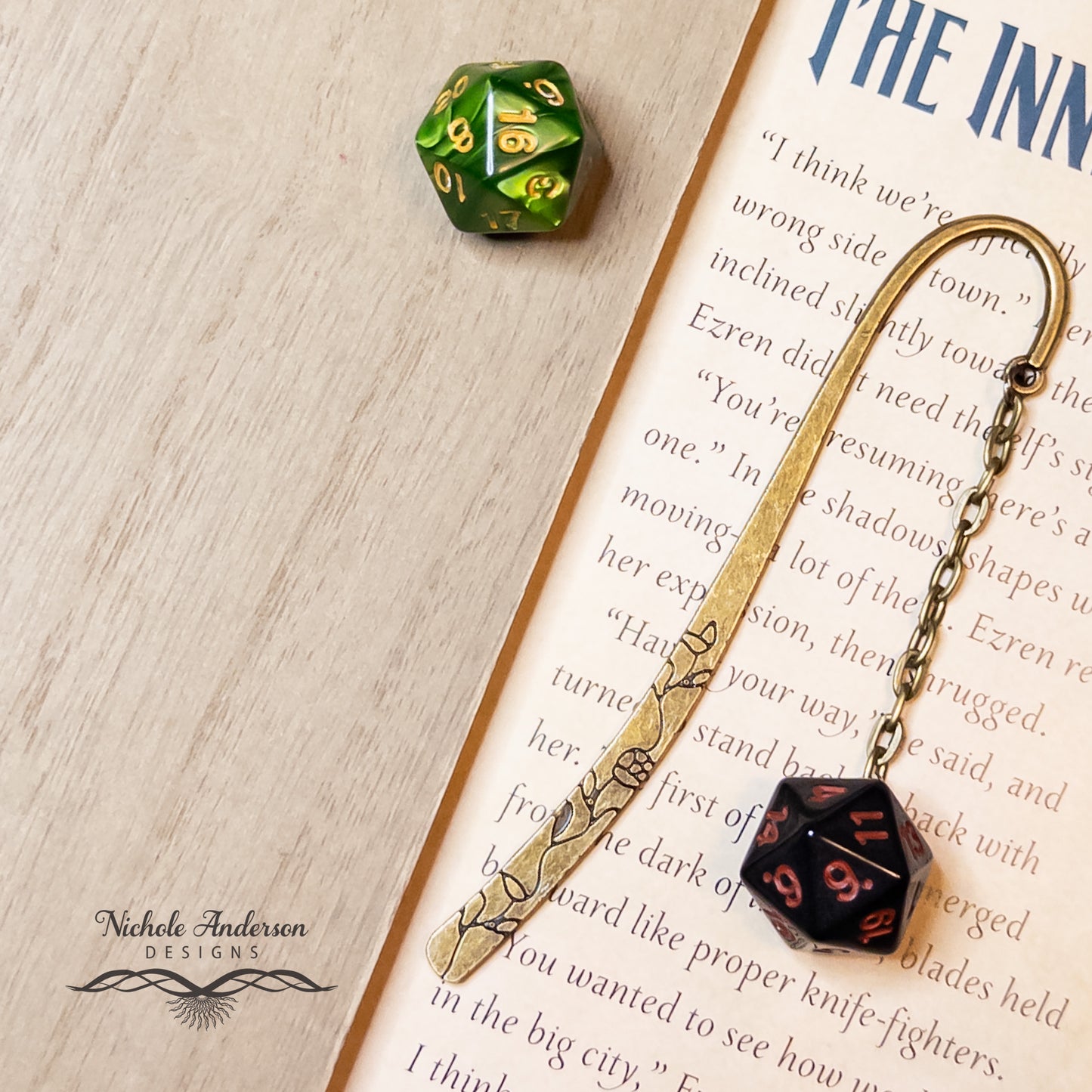Black & Red D20 Dice Bookmark
