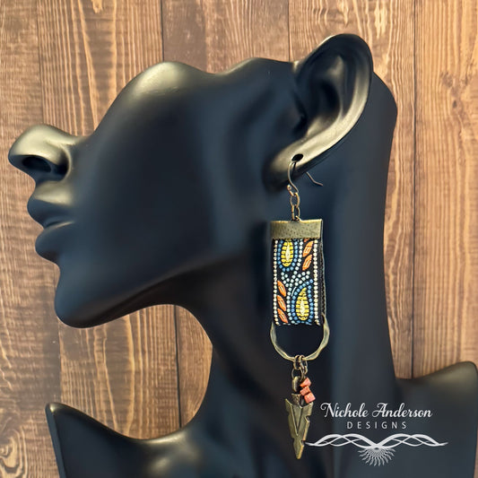 Bronze Arrowhead Ribbon Earrings