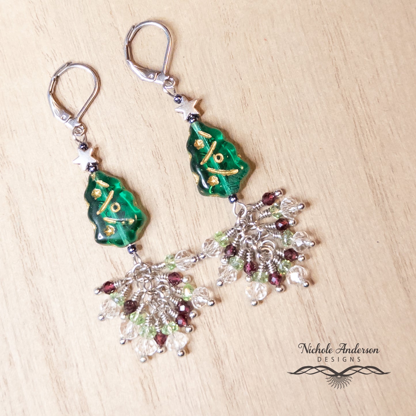 Christmas Tree Cluster Earrings