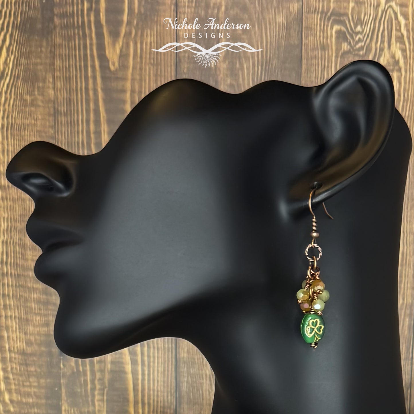 Gilded Shamrock Cluster Earrings