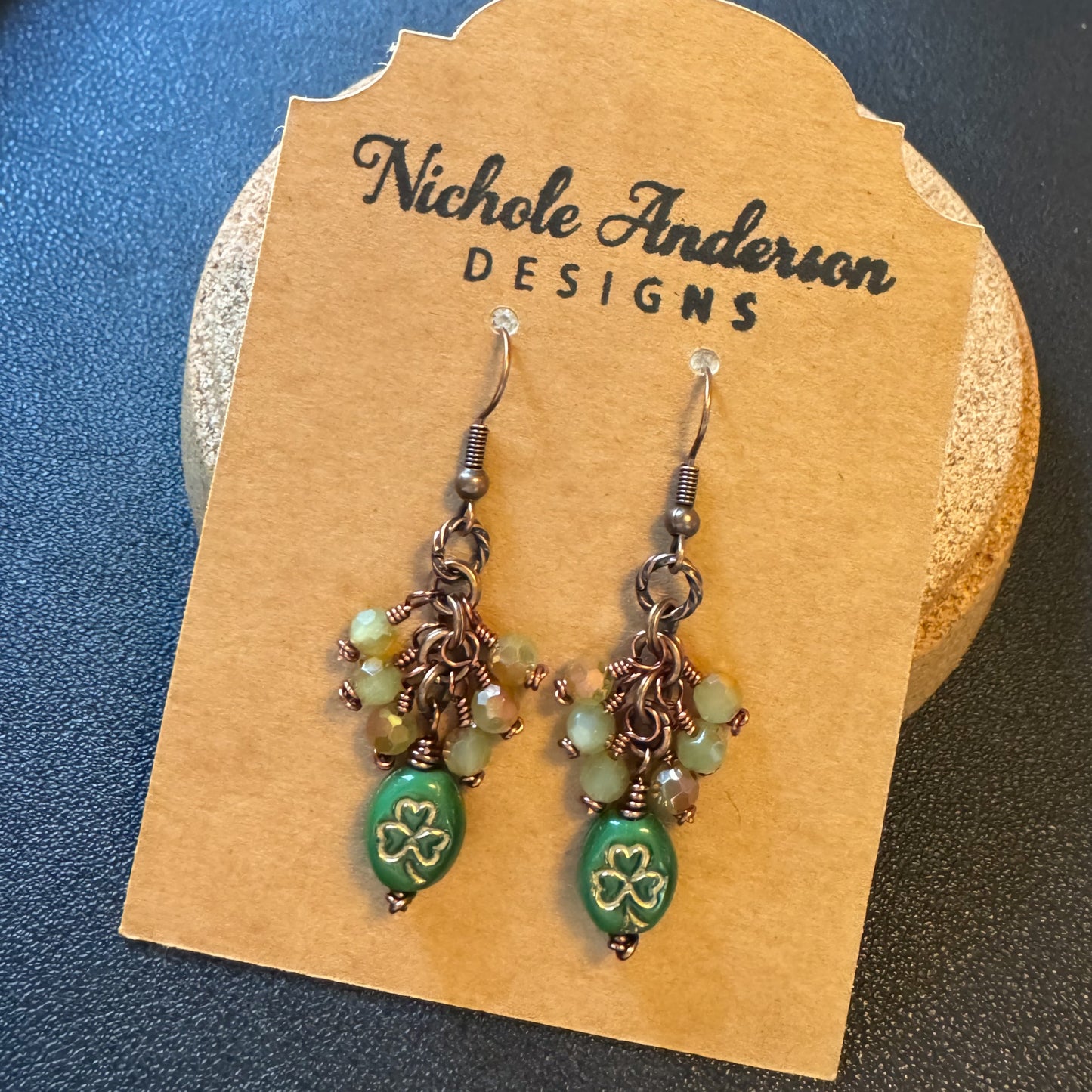 Gilded Shamrock Cluster Earrings