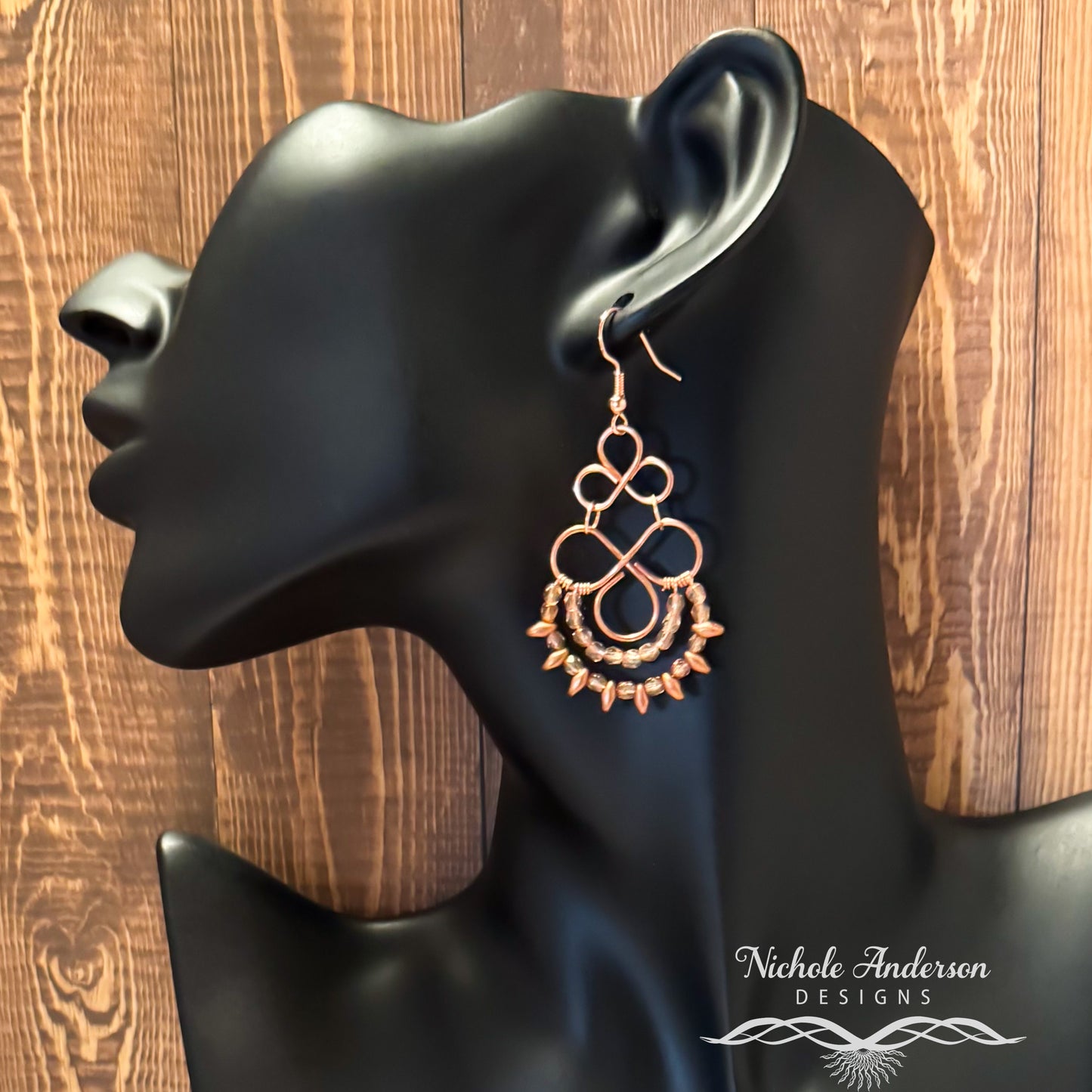 Copper Matte Chandelier Earrings