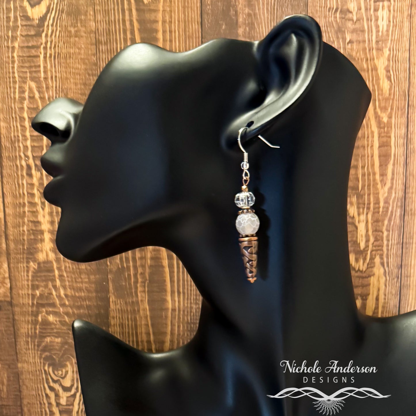 Crackle Agate Ice Cream Earrings
