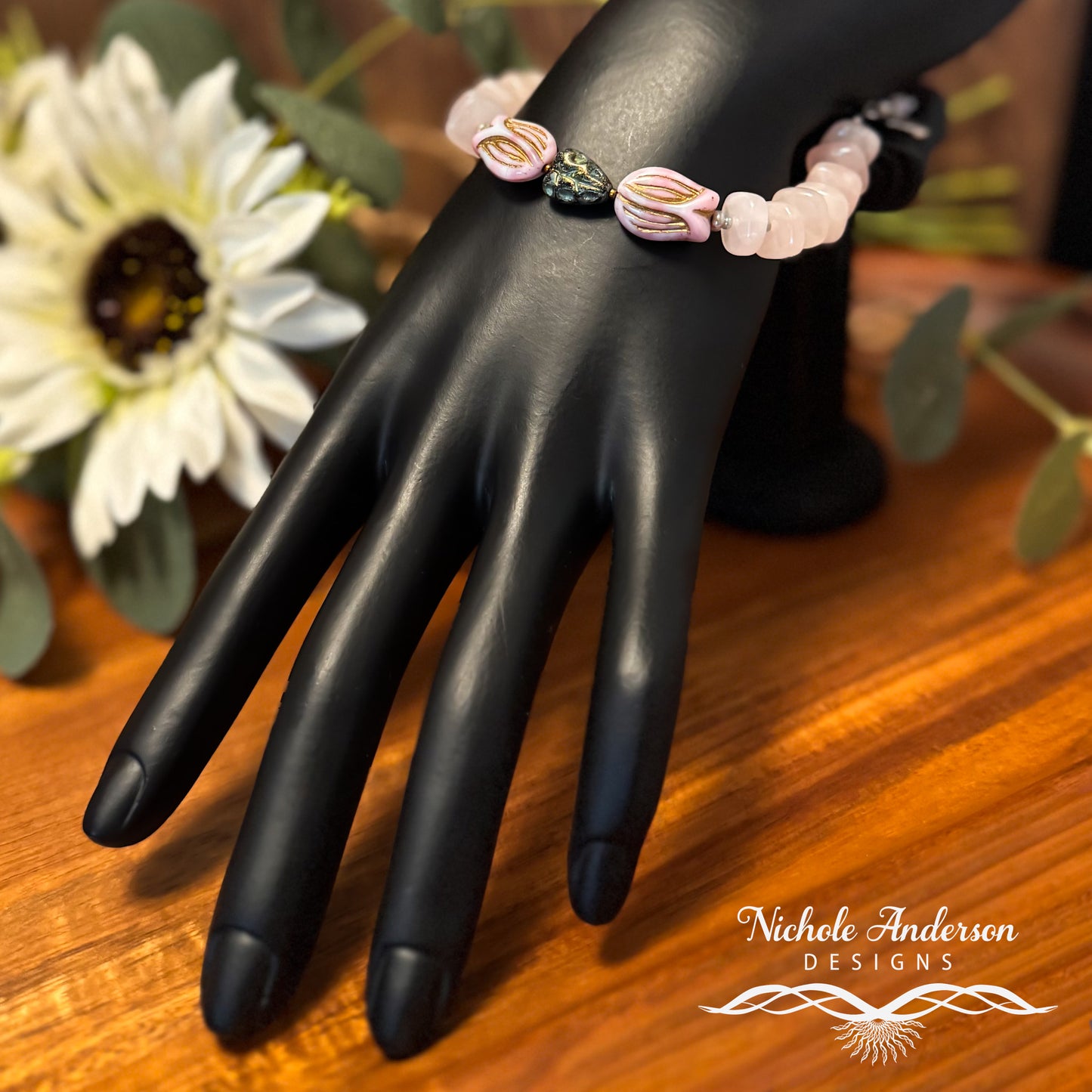 Rose Quartz Tulip Bracelet