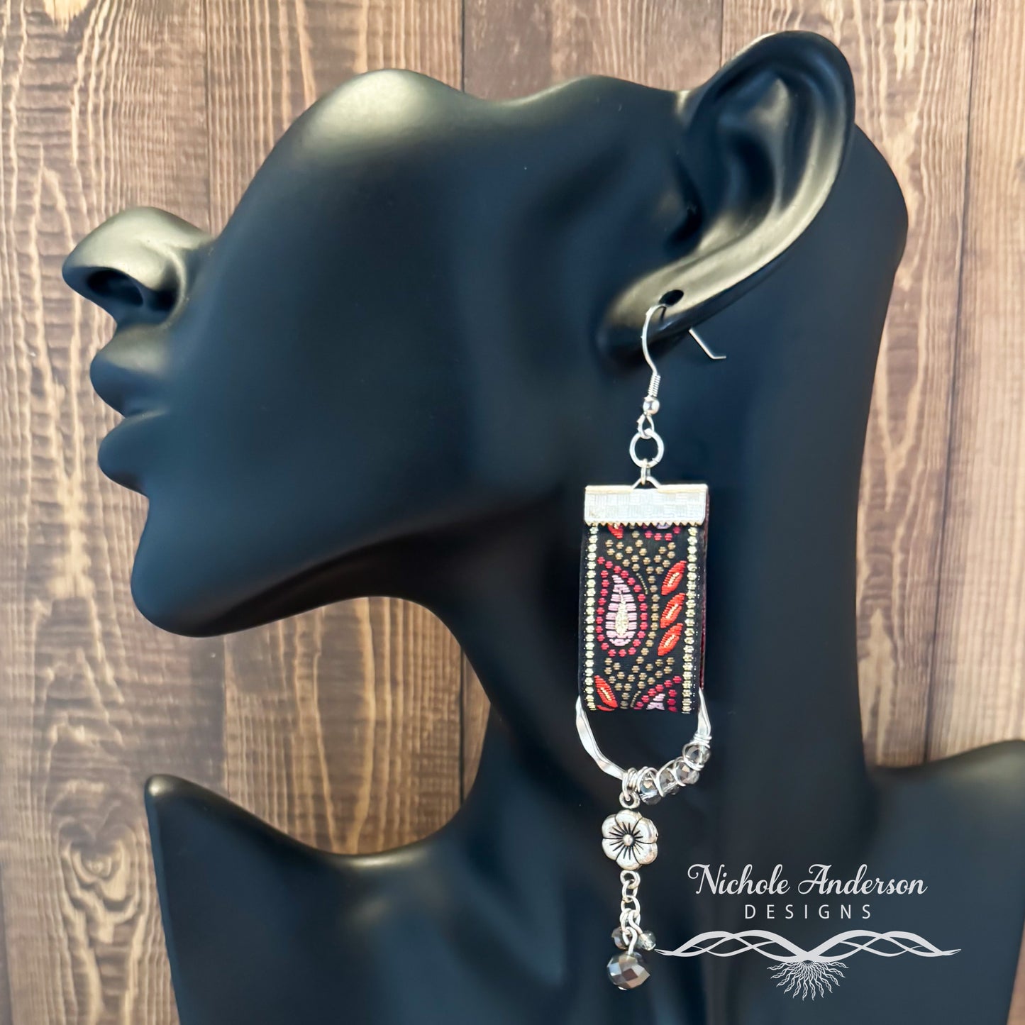 Hawaiian Flower Ribbon Earrings