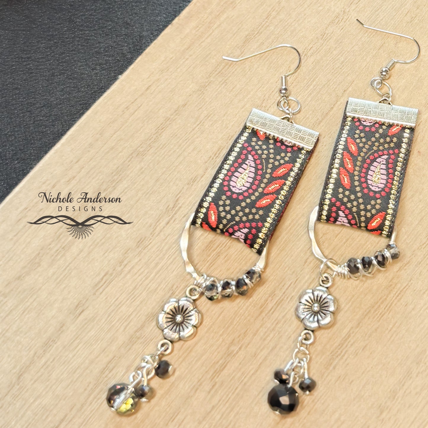 Hawaiian Flower Ribbon Earrings