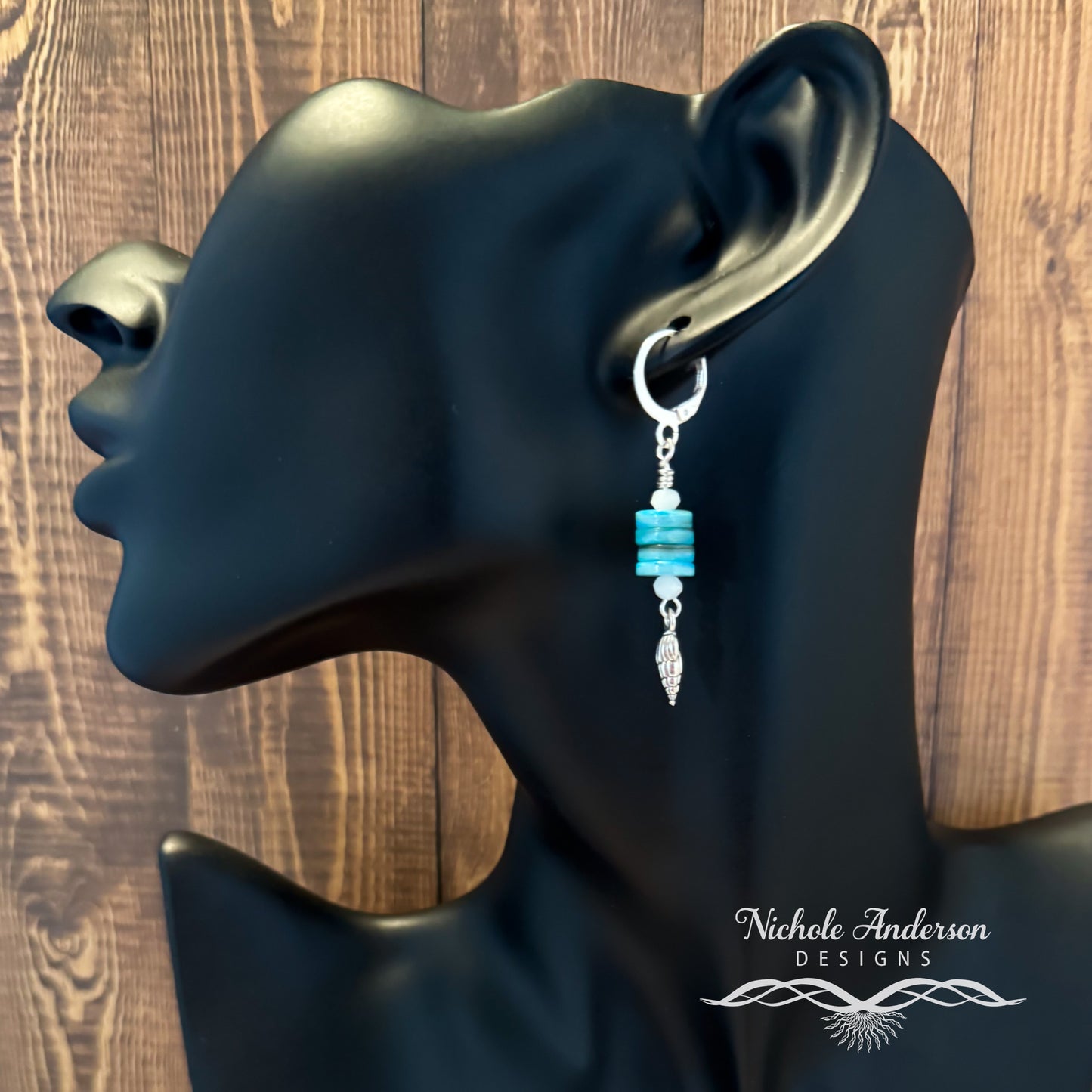 Heishi Turquoise Shell Earrings
