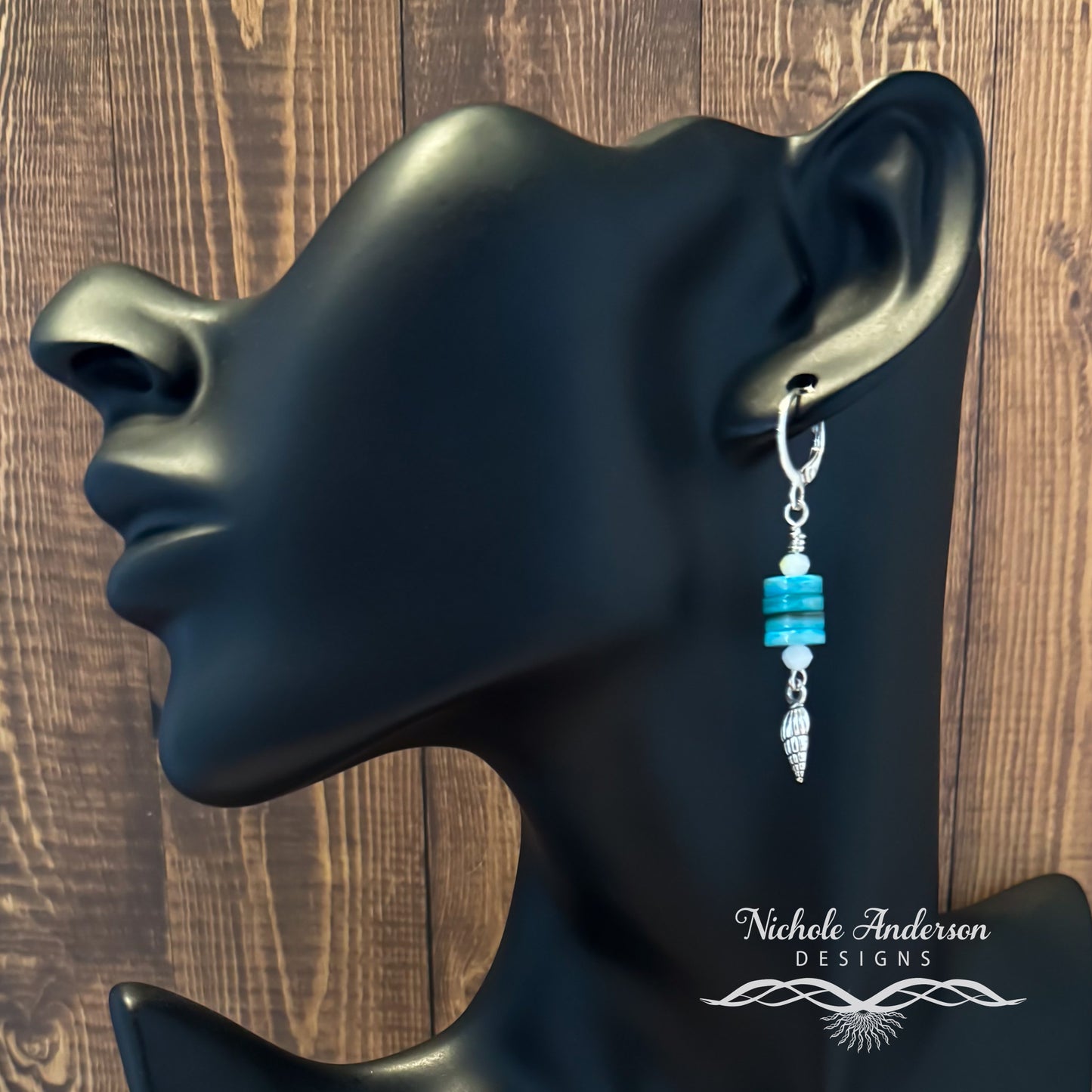 Heishi Turquoise Shell Earrings