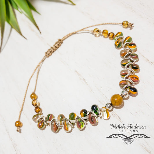 Mookaite Sunset Bracelet, Adjustable, from 5 in" - 8  3/4inches