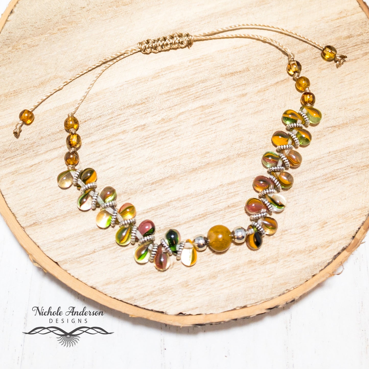 Mookaite Sunset Bracelet, Adjustable, from 5 in" - 8  3/4inches