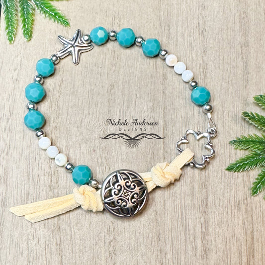 Ocean Starfish Bracelet, 7 1/2 inches