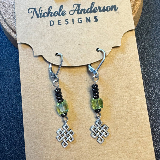 Peridot Eternity Drop Earrings