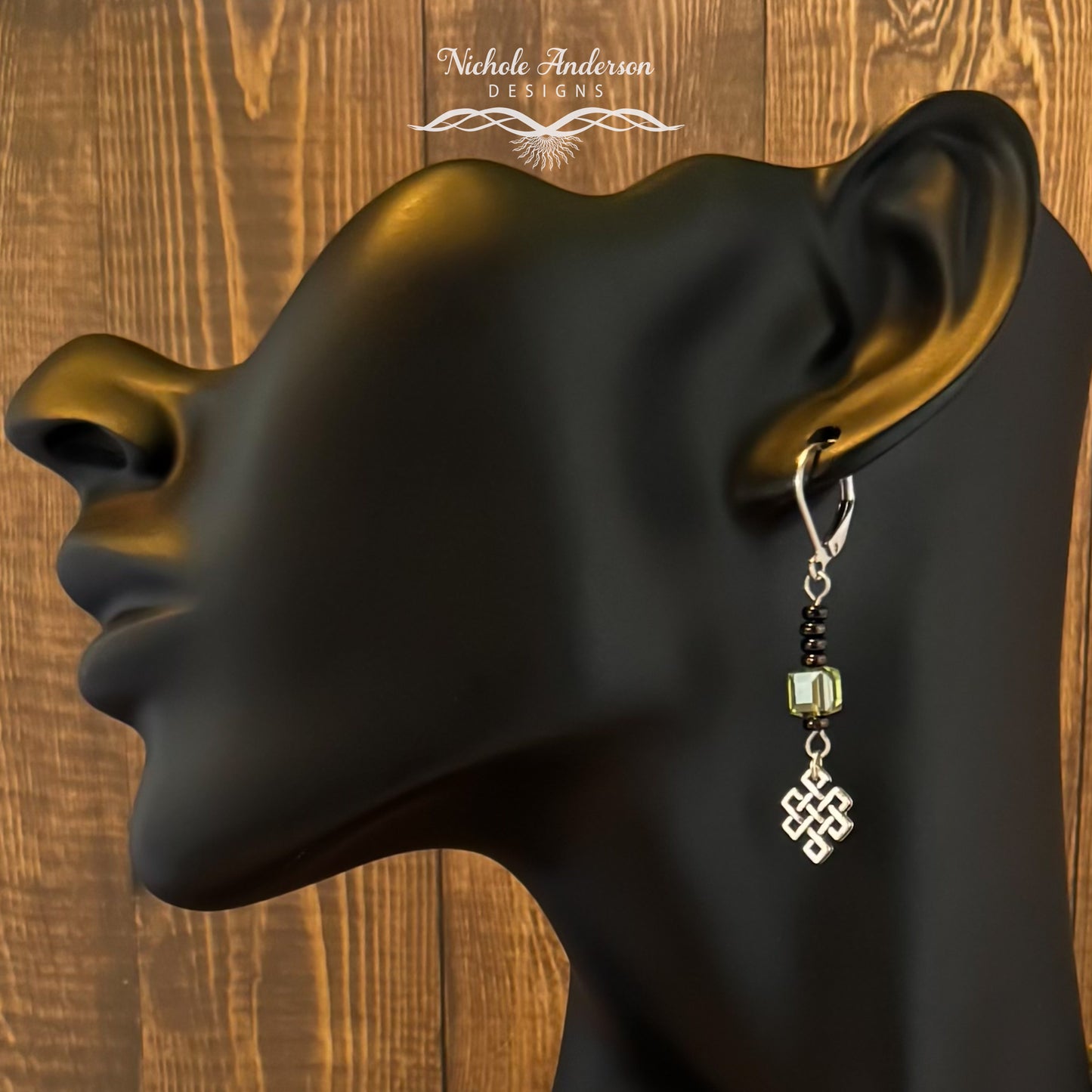 Peridot Eternity Drop Earrings