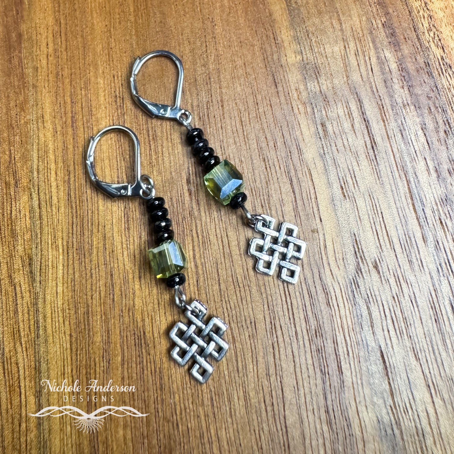 Peridot Eternity Drop Earrings