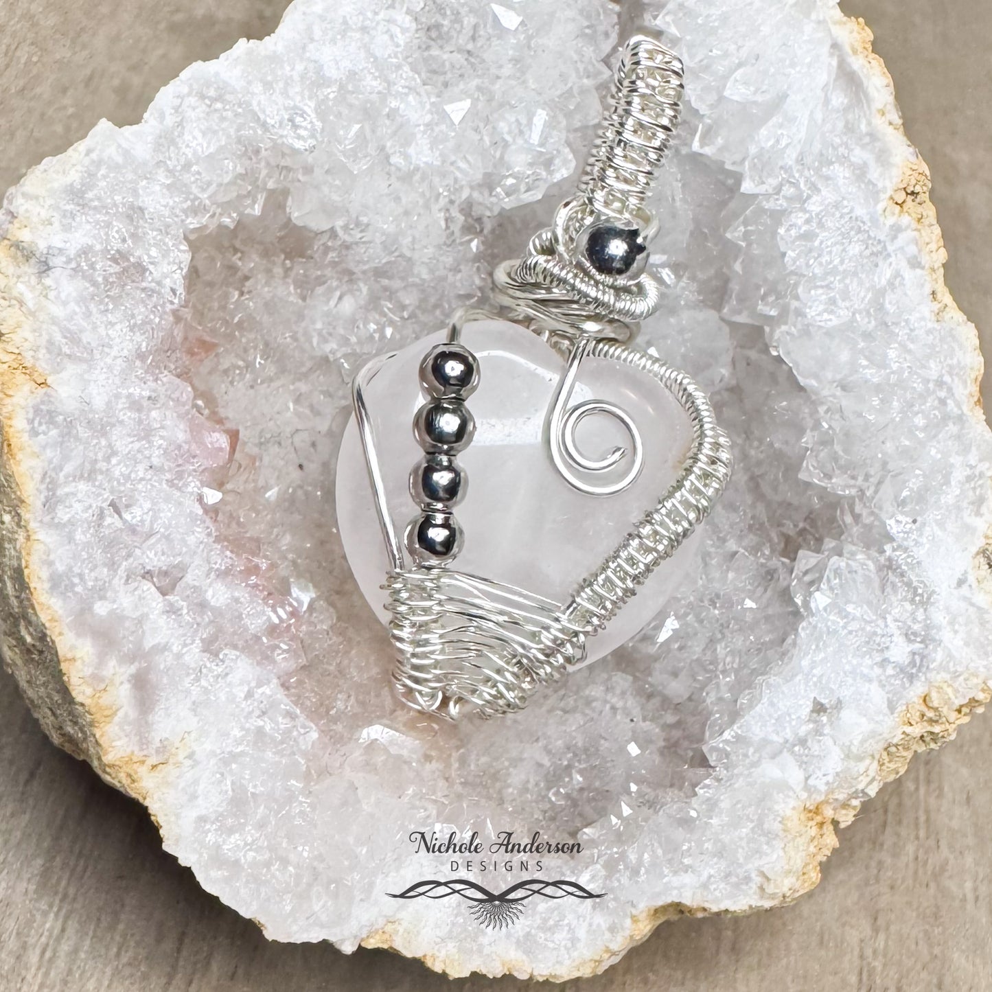 Pink Dawn Rose Quartz Pendant