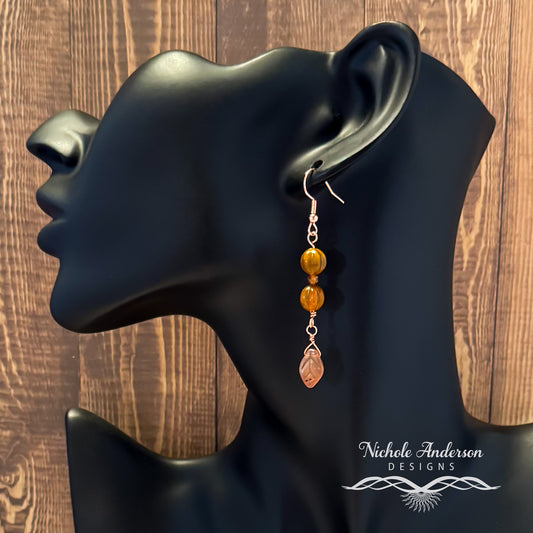 Pumpkin Hessonite Garnet Earrings