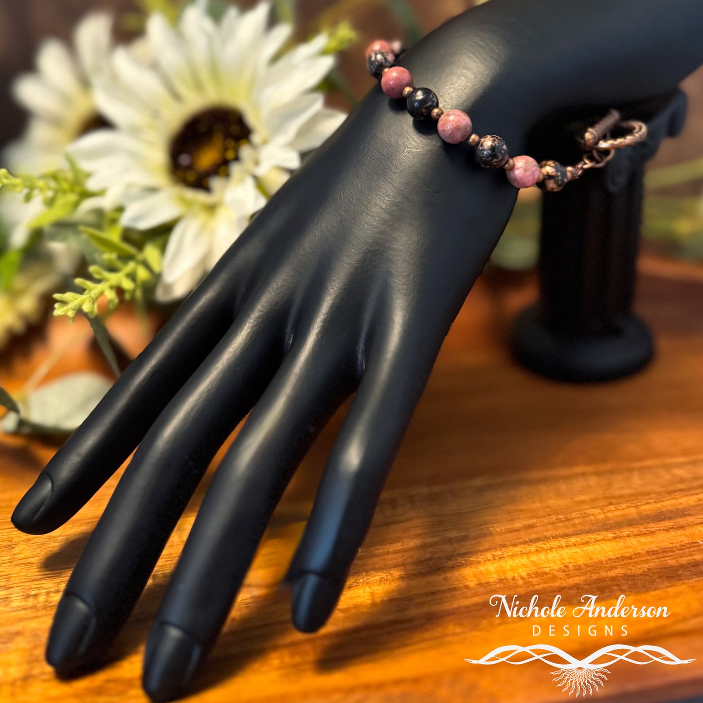 Rhodonite Copper Bracelet