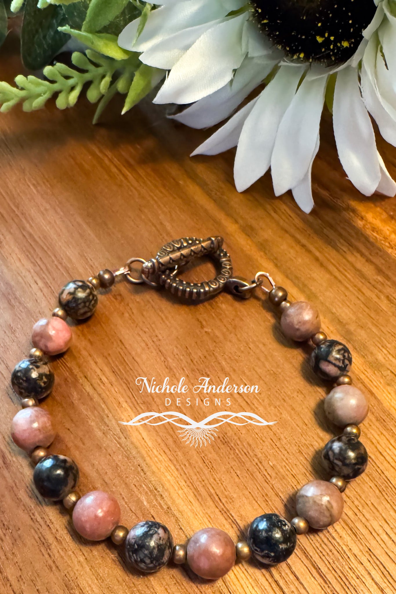Rhodonite Copper Bracelet