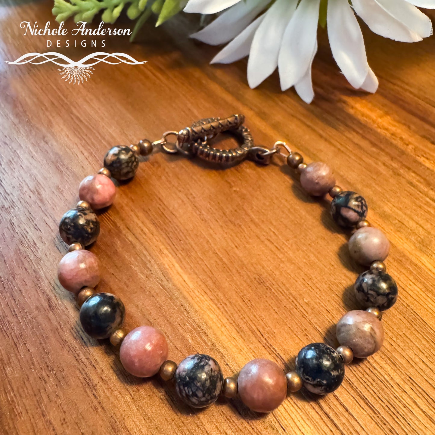 Rhodonite Copper Bracelet