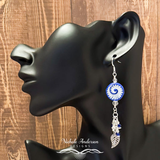 Royal Blue Ammonite Earrings