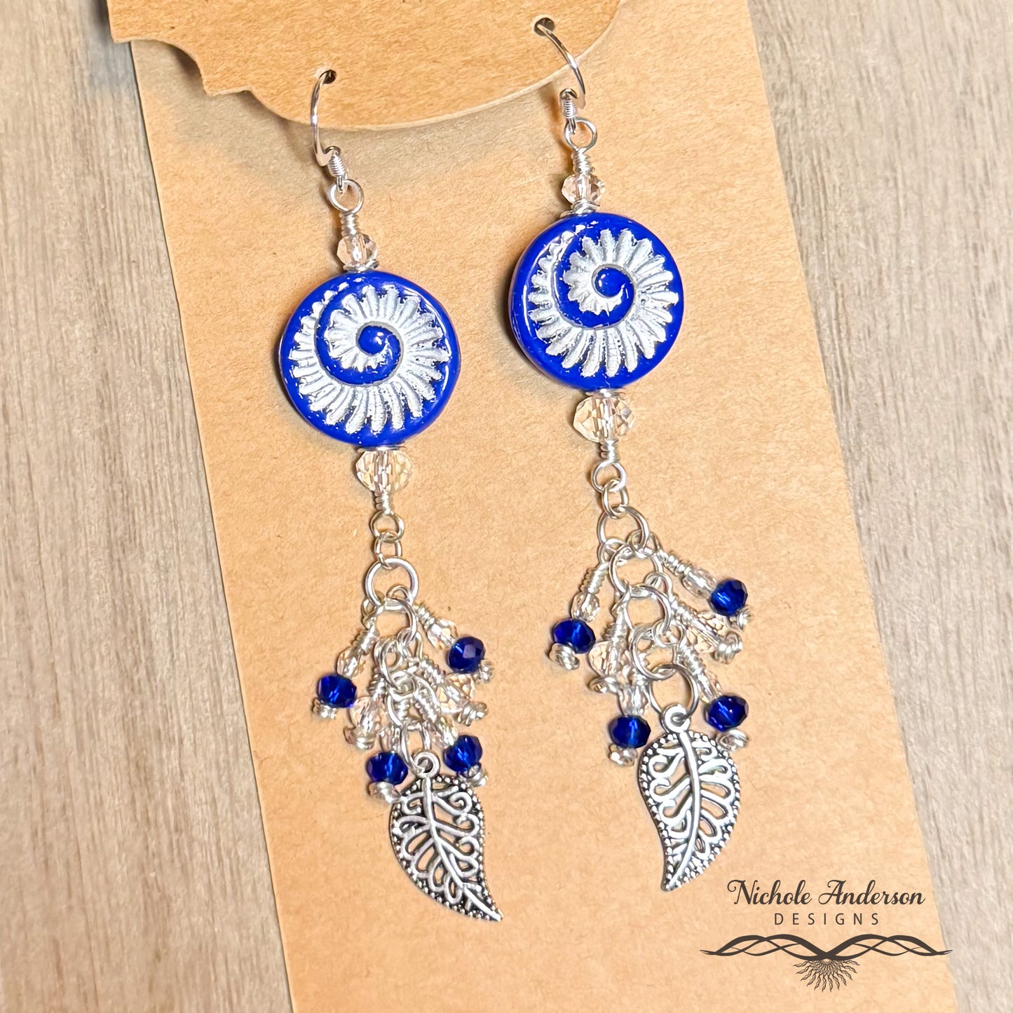 Royal Blue Ammonite Earrings