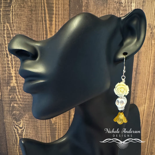 Skull Flowers Earrings