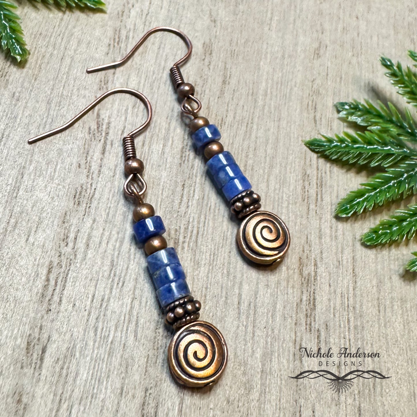 Sodalite Heishi Earrings
