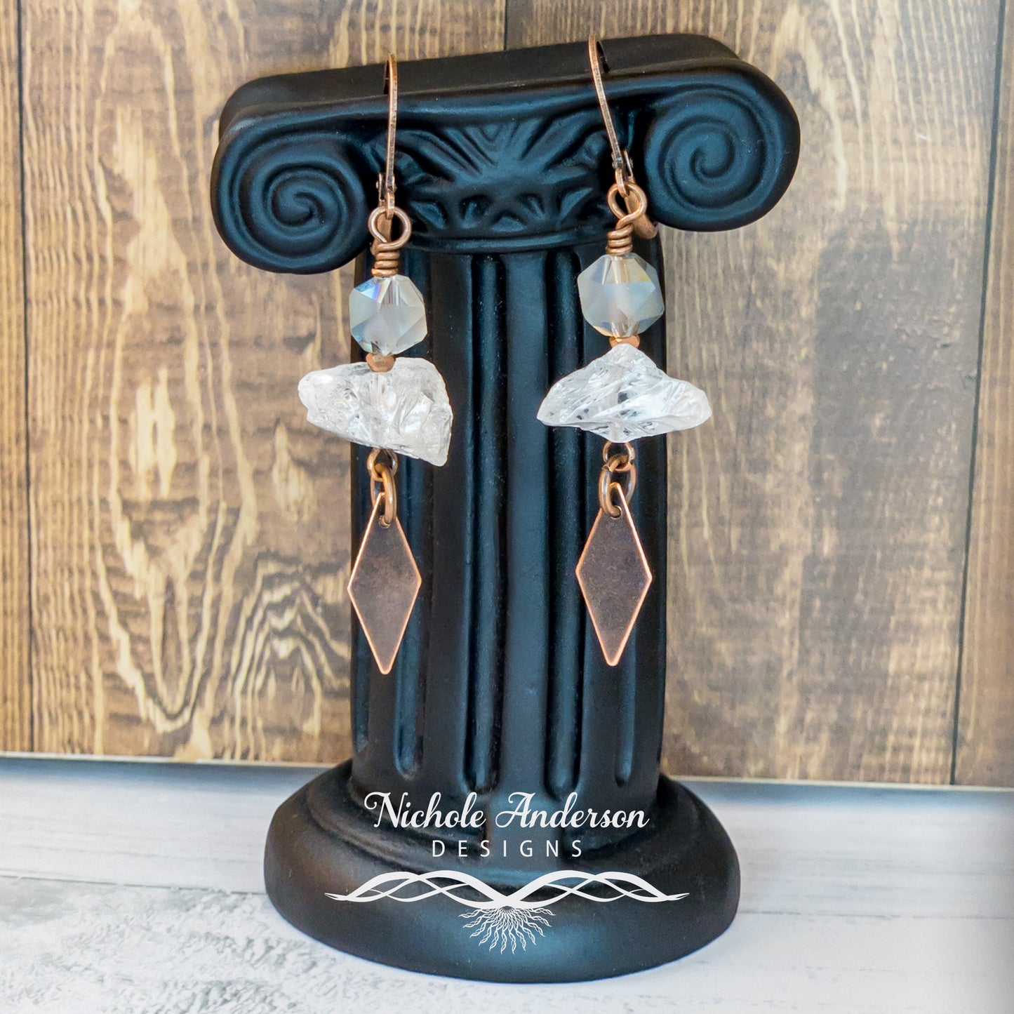 Stormy Cloud Copper Earrings