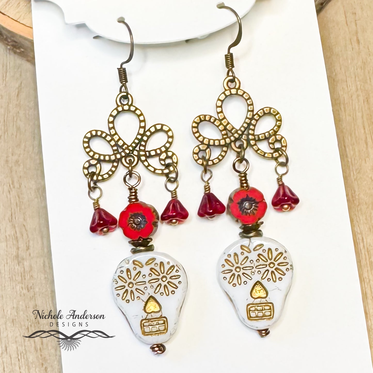 Sugar Skull White Gold accent Chandeliers