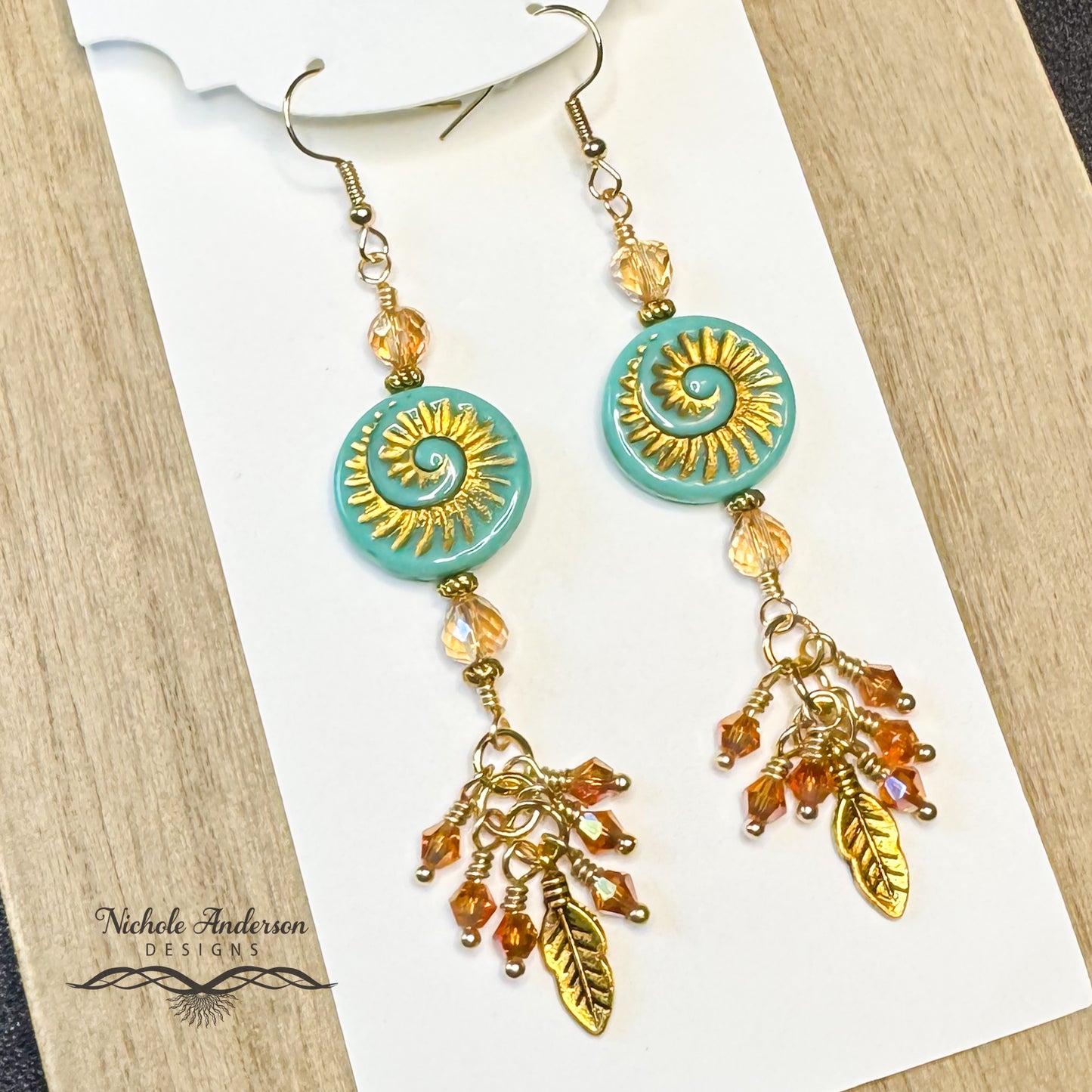Turquoise Ammonite Earrings