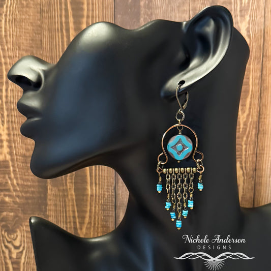 Turquoise Chandelier Earrings