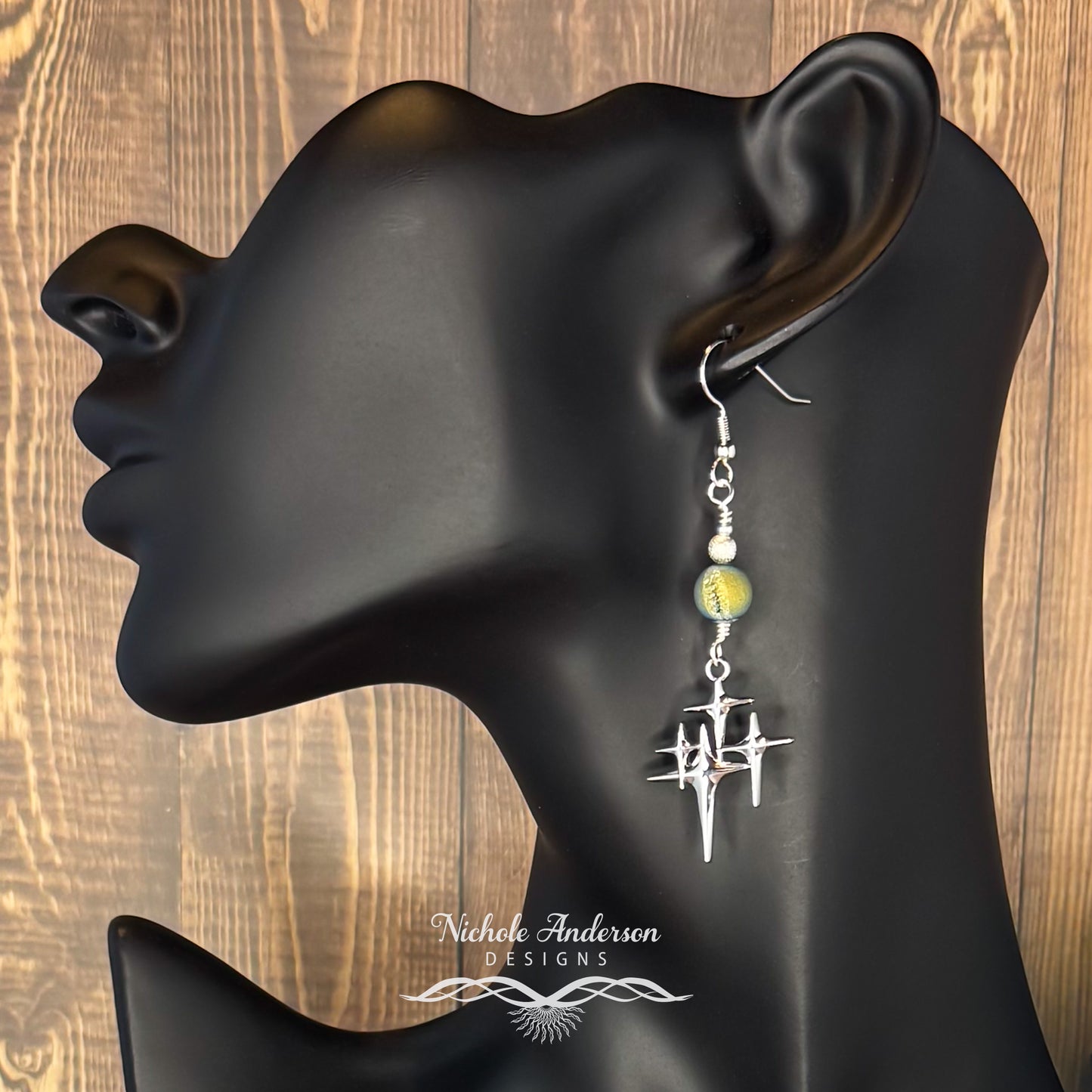 Twinkling Star Earrings, Druzy Agate