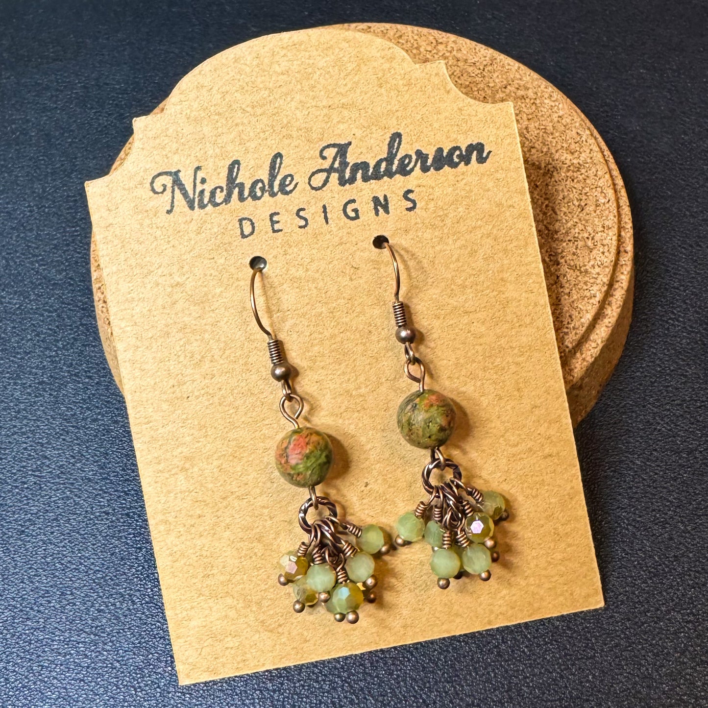 Unakite Cluster Earrings