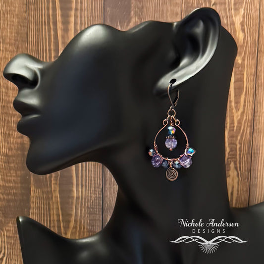 Violet Blue Iris Earrings