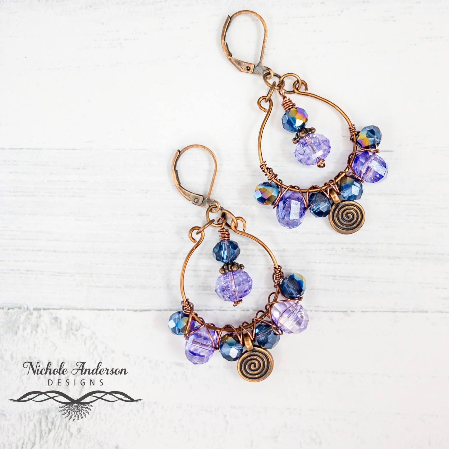 Violet Blue Iris Earrings