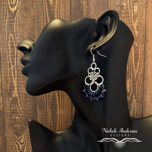 Violet Knot Chandelier Earrings