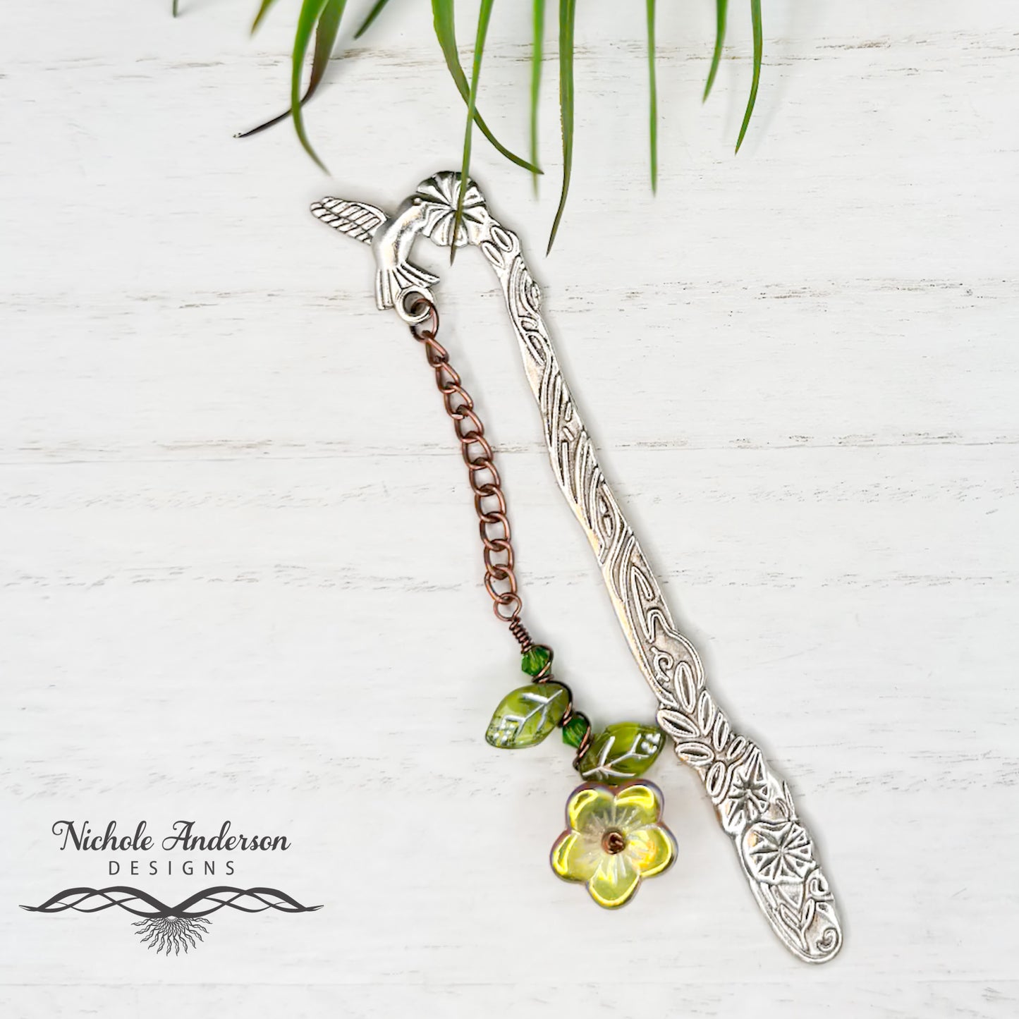 Yellow Flower Hummingbird Bookmark
